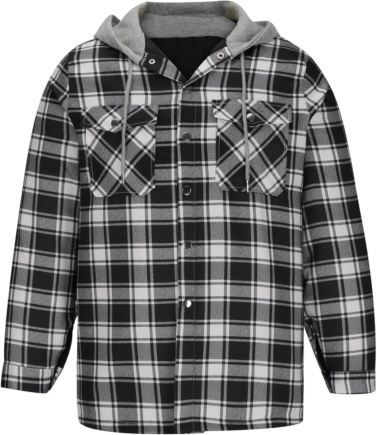 Fleece Sweatshirts Men Warm Sherpa Lined Sweatshirts Flannel Plaid Winter Zip Up Hoodies Thick Jacket