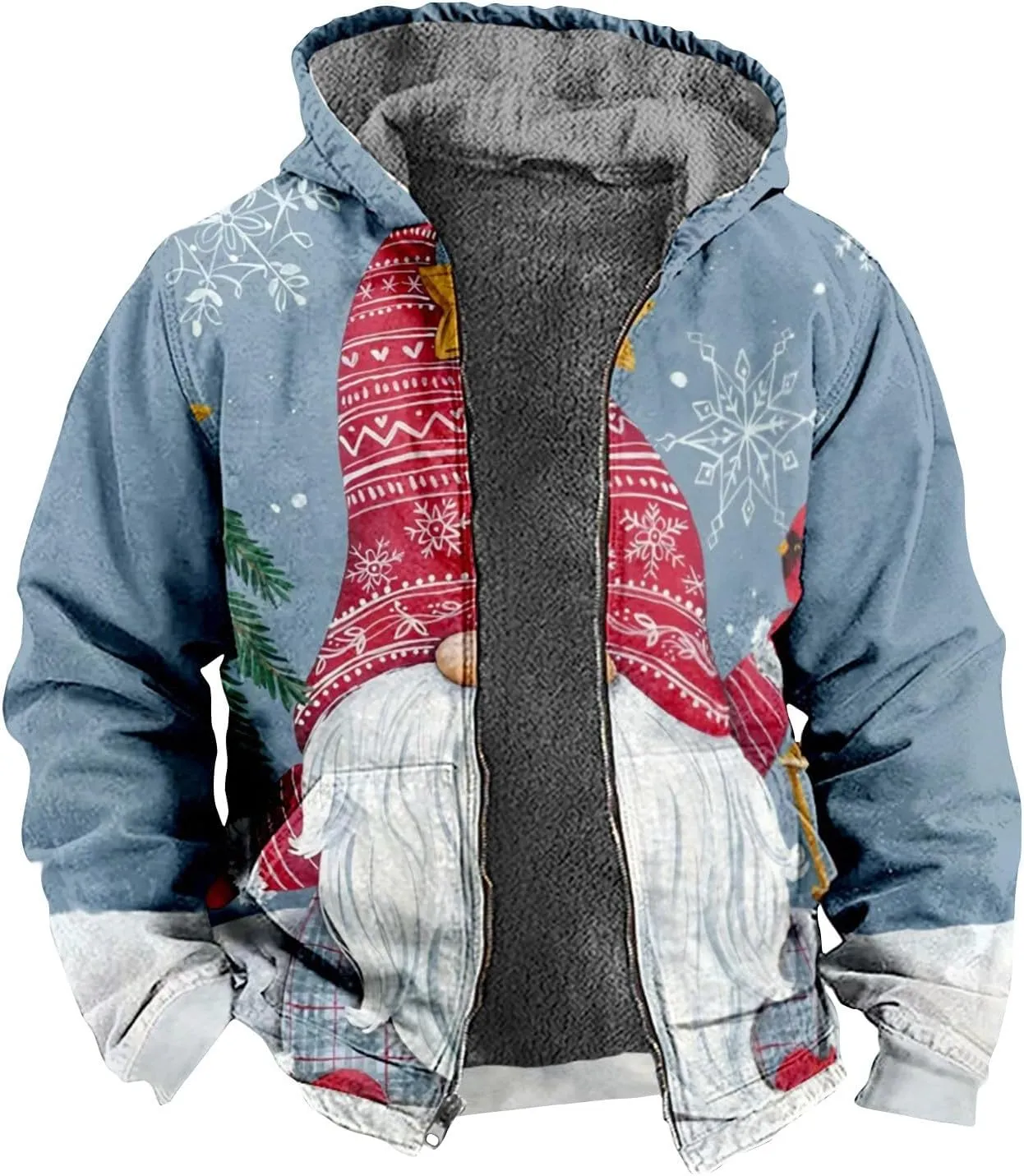 Gentle Casual Novelty Sweatshirts Long Sleeve Zipper Hooded Pretty Coat Novelty Sweatshirts for Men