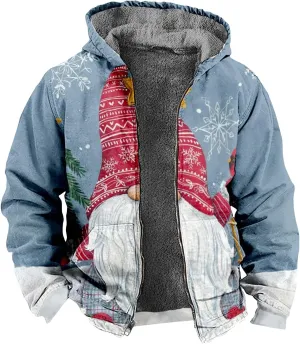 Gentle Casual Novelty Sweatshirts Long Sleeve Zipper Hooded Pretty Coat Novelty Sweatshirts for Men
