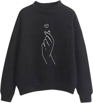 GIERIDUC Women's Casual Fashion Sweatshirts Oversized 2024 Fall Winter Long Sleeve Dandelion Printed Crew Neck Pullover Tops
