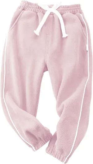 Girls Sweatpants Cinch Bottom Cotton Comfort Joggers Pants Unisex Boy Drawstring Elastic Waist Sporty Preppy Outfits