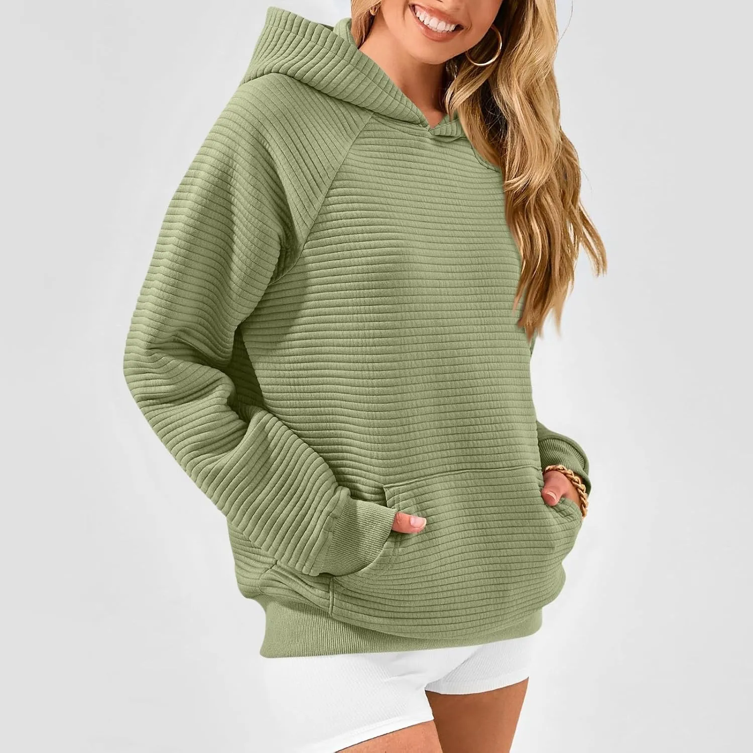 GOFULY Women'S Fashion Hoodies & Sweatshirts Long Sleeve Knit Fall Oversized Sweaters Solid Pullover Sweatshirts With Pockets