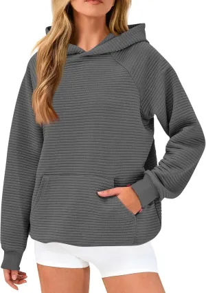 GOFULY Women'S Fashion Hoodies & Sweatshirts Long Sleeve Knit Fall Oversized Sweaters Solid Pullover Sweatshirts With Pockets