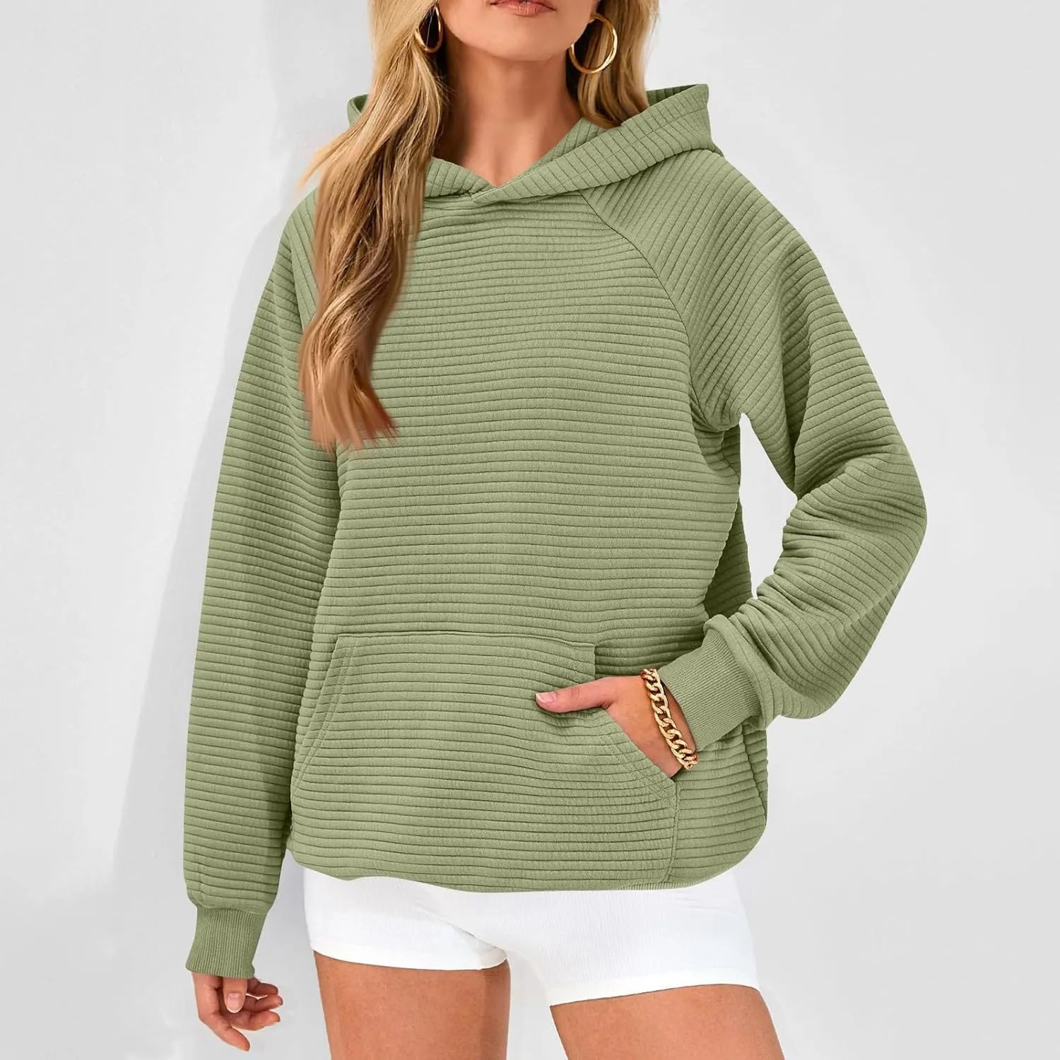 GOFULY Women'S Fashion Hoodies & Sweatshirts Long Sleeve Knit Fall Oversized Sweaters Solid Pullover Sweatshirts With Pockets