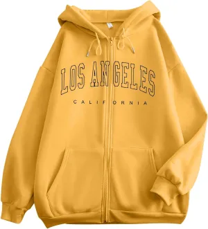 Graphic Hoodies for Women Oversized Cute Teenage Girls Sweatshirt Casual Full Zip Hoodie Autumn and Winter Tops Pullover