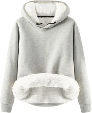 Hoodies for Women Oversized Graphic Sweatshirts Fleece Sherpa Pullover Hooded Trendy Casual Printed Hoodies