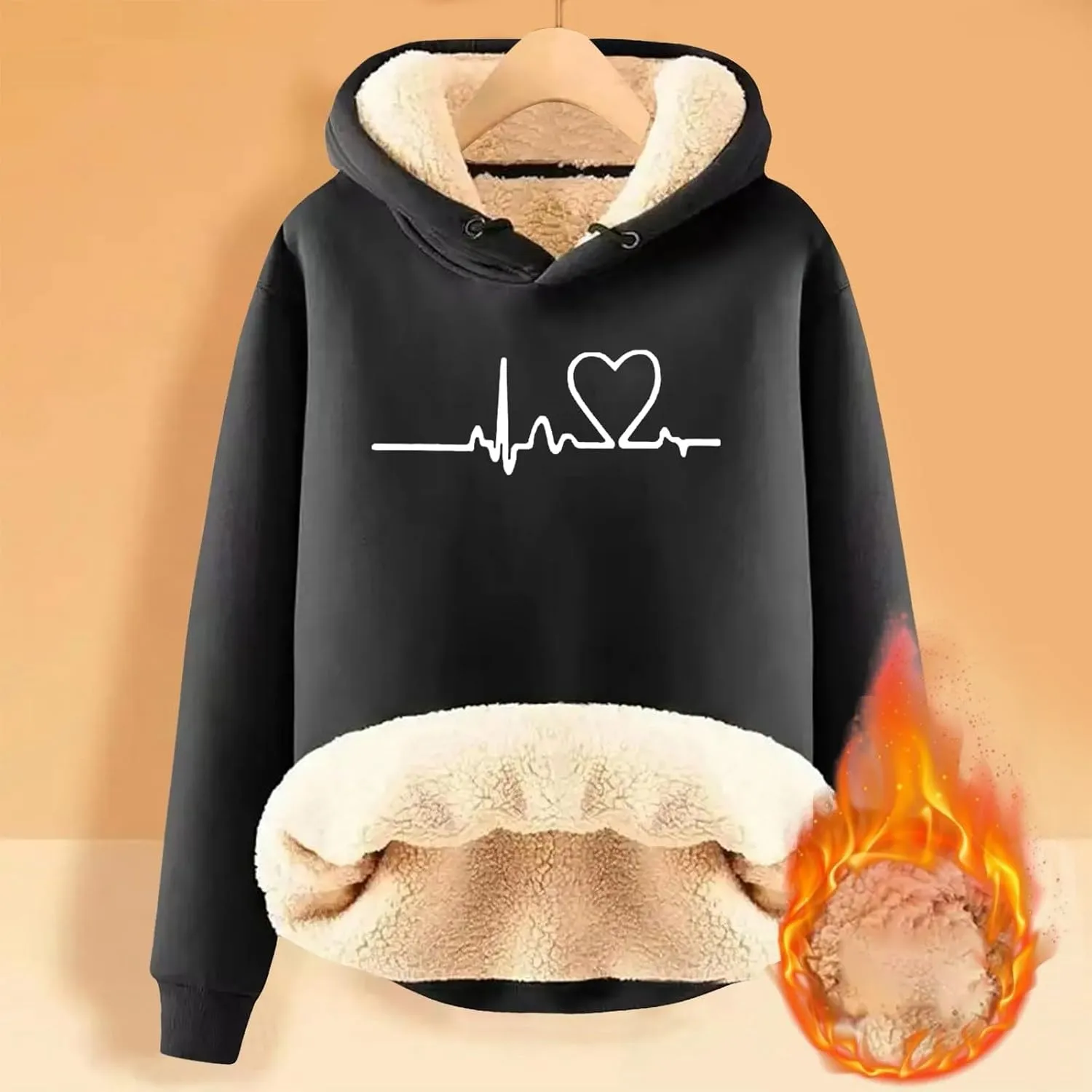 Hoodies for Women Oversized Graphic Sweatshirts Fleece Sherpa Pullover Hooded Trendy Casual Printed Hoodies
