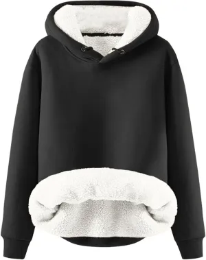 Hoodies for Women Oversized Graphic Sweatshirts Fleece Sherpa Pullover Hooded Trendy Casual Printed Hoodies