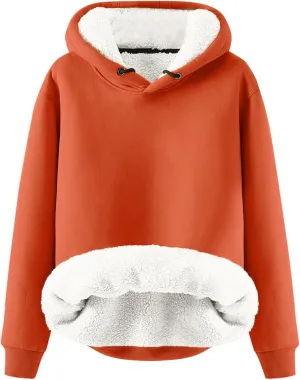 Hoodies for Women Oversized Graphic Sweatshirts Fleece Sherpa Pullover Hooded Trendy Casual Printed Hoodies