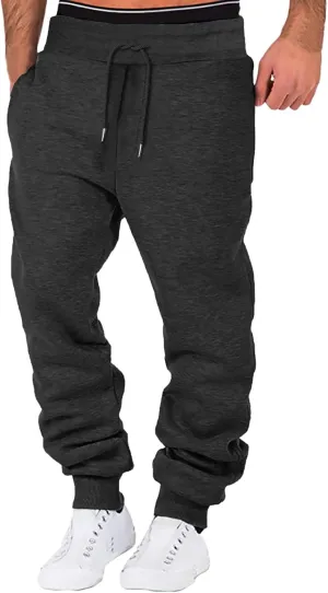 Joggers for Men Overalls Casual Pocket Sport Work Casual Trouser Pants Trousers Mens Joggers Lounge Pants Men Black