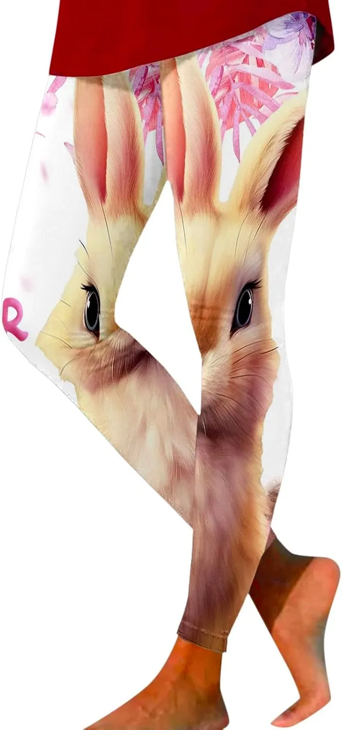 Joggers High Waisted Tummy Control Graphic Leggings for Women Sporty Gym Scrunch Butt Athletic Tights Skimpy Seamless