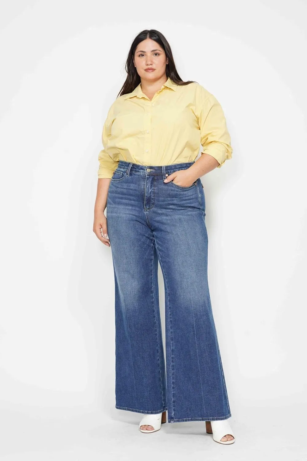 Judy Blue Product Image High-Waisted Tummy Control Retro Wide Jeans, 88847