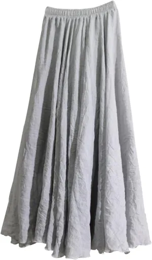 Kafeimali Women Bohemian Cotton Linen Double Layer Elastic Waist Long Maxi Skirt
