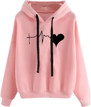 LCMTWX Casual Sweater Long-sleeved Hooded Printed Women’s Women's Hoodies & Sweatshirts Short Zip up Hoodie Women
