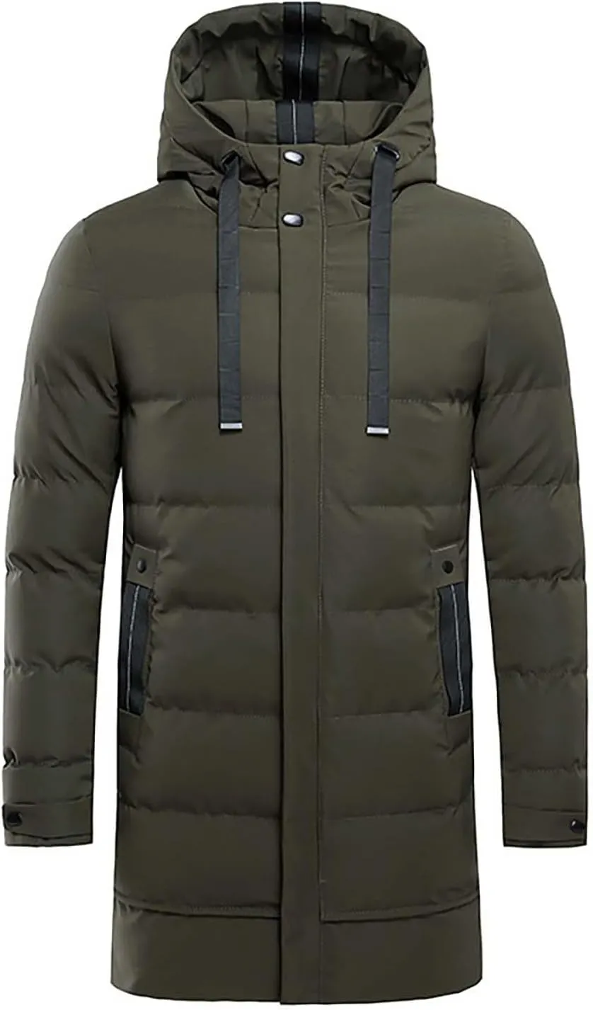 LCMTWX Men'S Winter Coats Solid Zipper Hooded Loose Outdoor Cotton Coat Top Blouse Jacket Warm Jackets For Men Hooded Mens