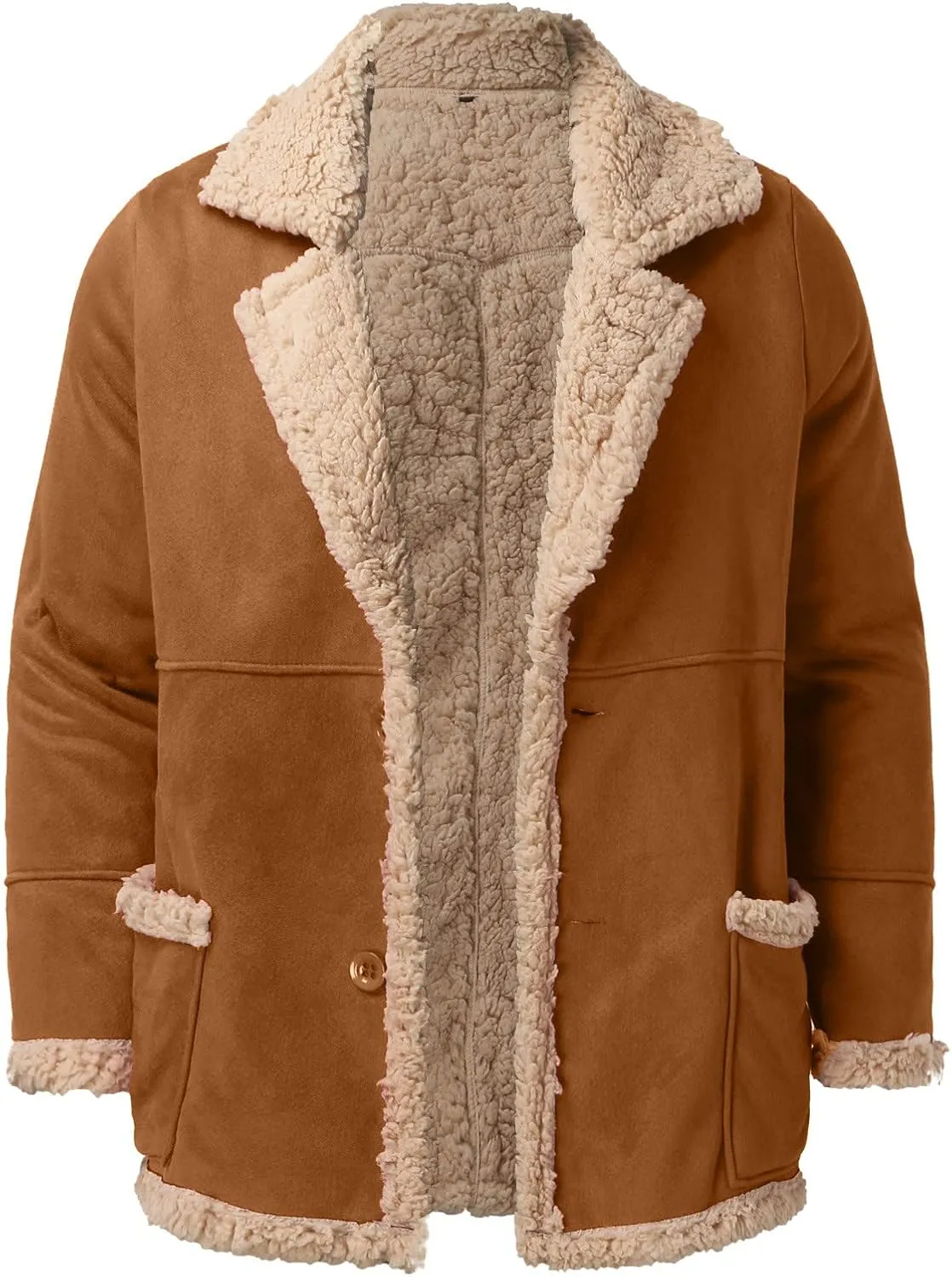 LCMTWX Men's Winter Jacket Windproof Stand Collar Knitted Splice Sweater Coat Casual Cardigan Stylish Outwear Coats for