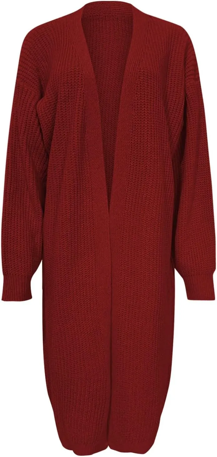 Lightweight Knit Cardigan for Women Long Sleeve Open Front Cardigan Sweaters for Summer Office Wear Solid Knit Ribbed Coat