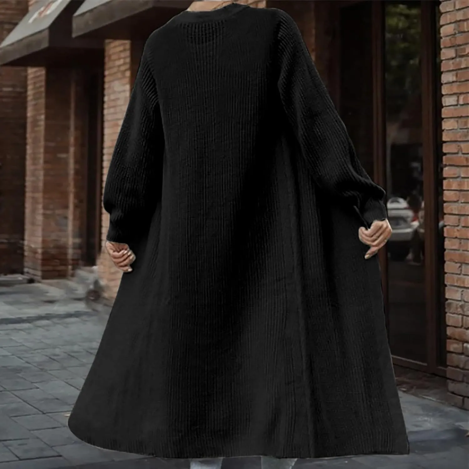 Lightweight Knit Cardigan for Women Long Sleeve Open Front Cardigan Sweaters for Summer Office Wear Solid Knit Ribbed Coat