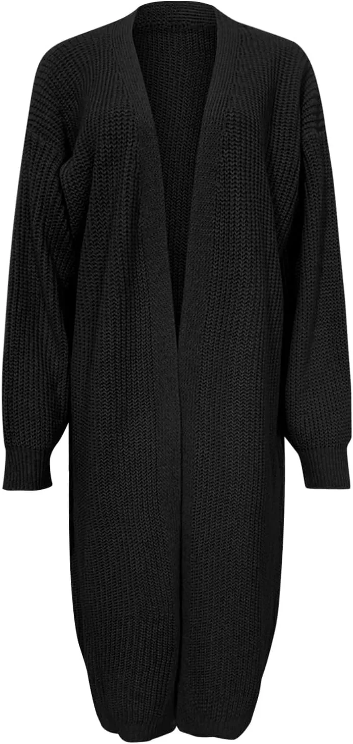 Lightweight Knit Cardigan for Women Long Sleeve Open Front Cardigan Sweaters for Summer Office Wear Solid Knit Ribbed Coat