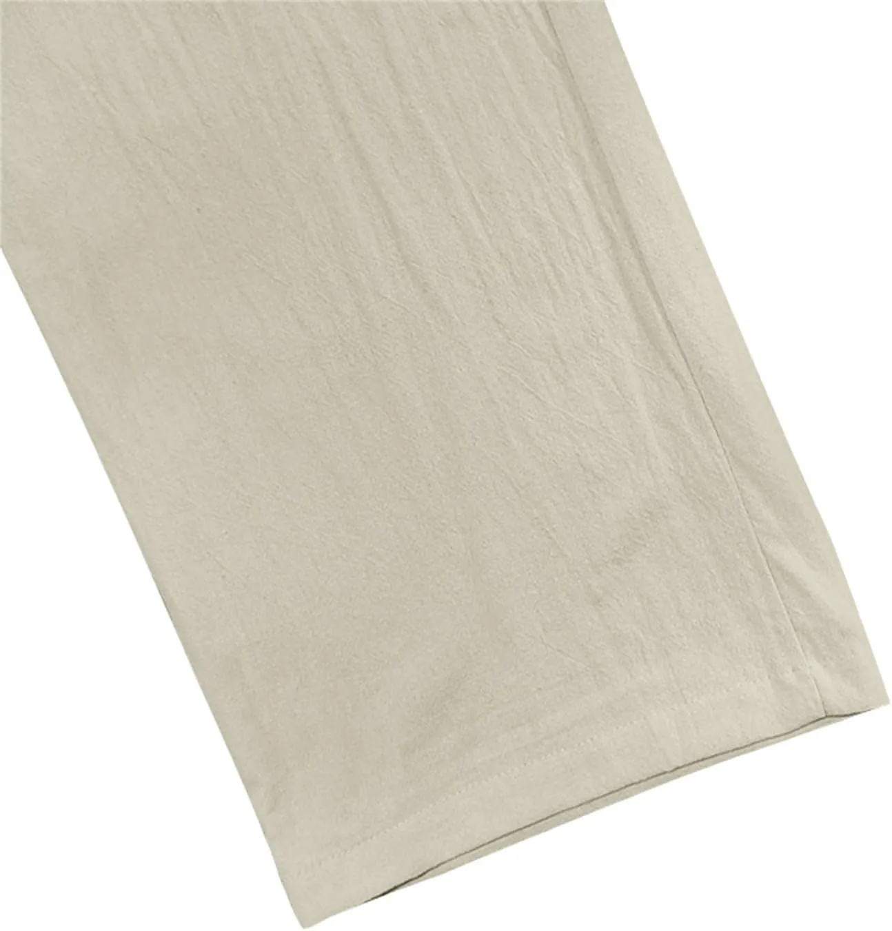 Linen Cargo Pants for Men Baggy Drawstring Elastic Waist Hip Hop Pants Beach Yoga Lightweight Travel Lounge Pants