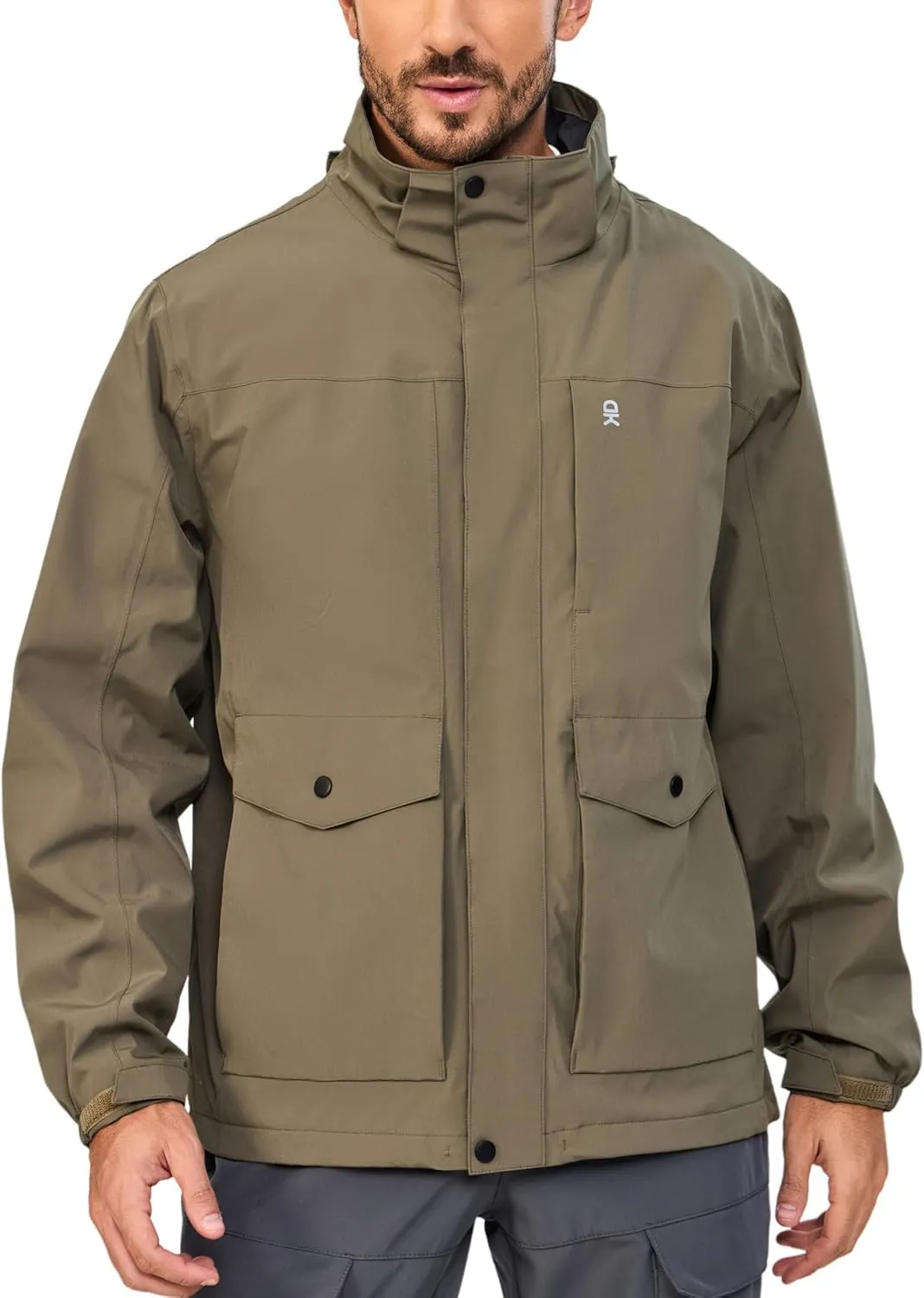 Little Donkey Andy Men's Lightweight Jacket Fleece Lined Detachable Hooded Waterproof Jackets Winter Hiking Windbreaker