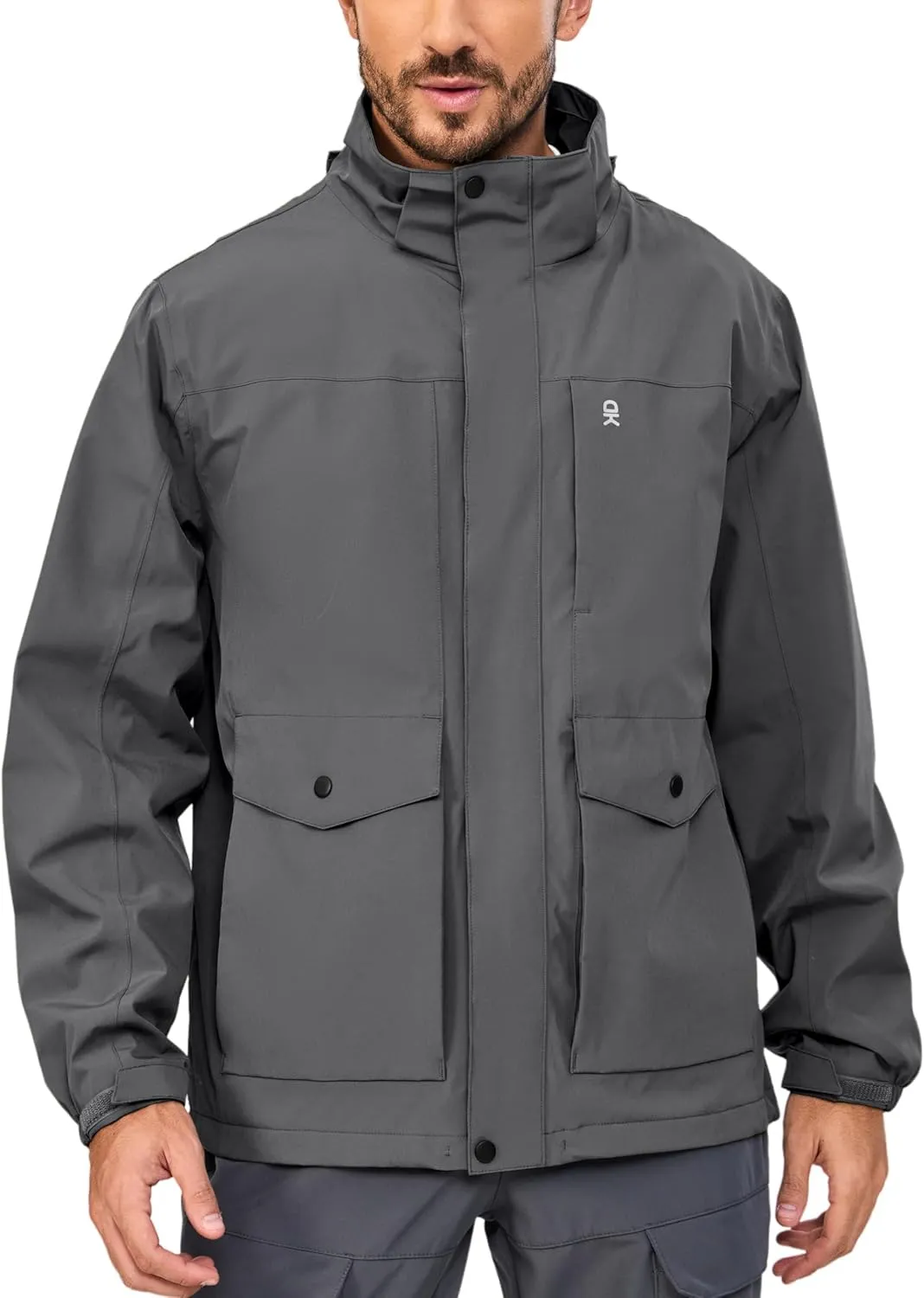 Little Donkey Andy Men's Lightweight Jacket Fleece Lined Detachable Hooded Waterproof Jackets Winter Hiking Windbreaker