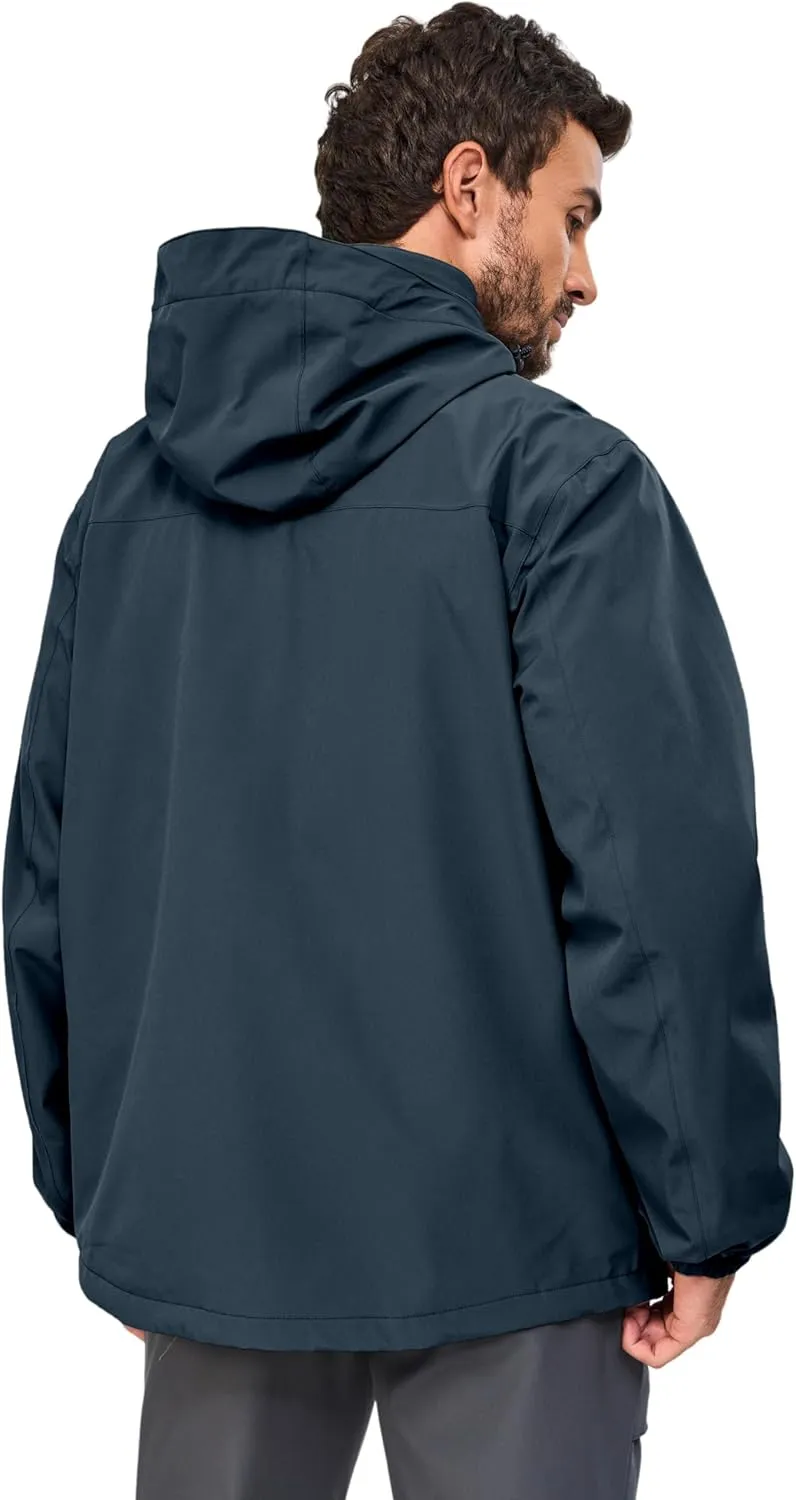 Little Donkey Andy Men's Lightweight Jacket Fleece Lined Detachable Hooded Waterproof Jackets Winter Hiking Windbreaker