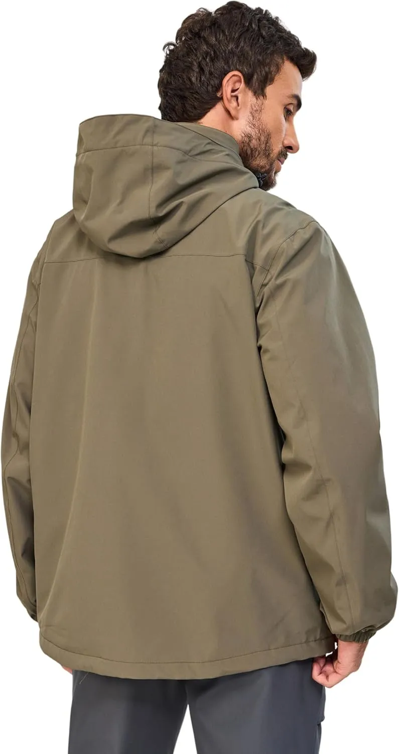 Little Donkey Andy Men's Lightweight Jacket Fleece Lined Detachable Hooded Waterproof Jackets Winter Hiking Windbreaker