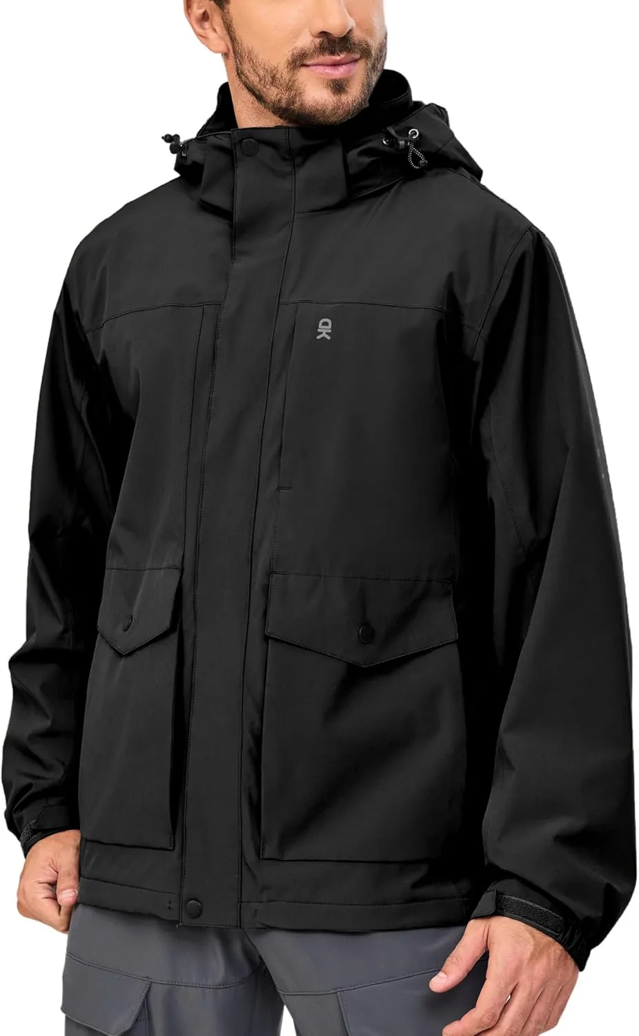 Little Donkey Andy Men's Lightweight Jacket Fleece Lined Detachable Hooded Waterproof Jackets Winter Hiking Windbreaker