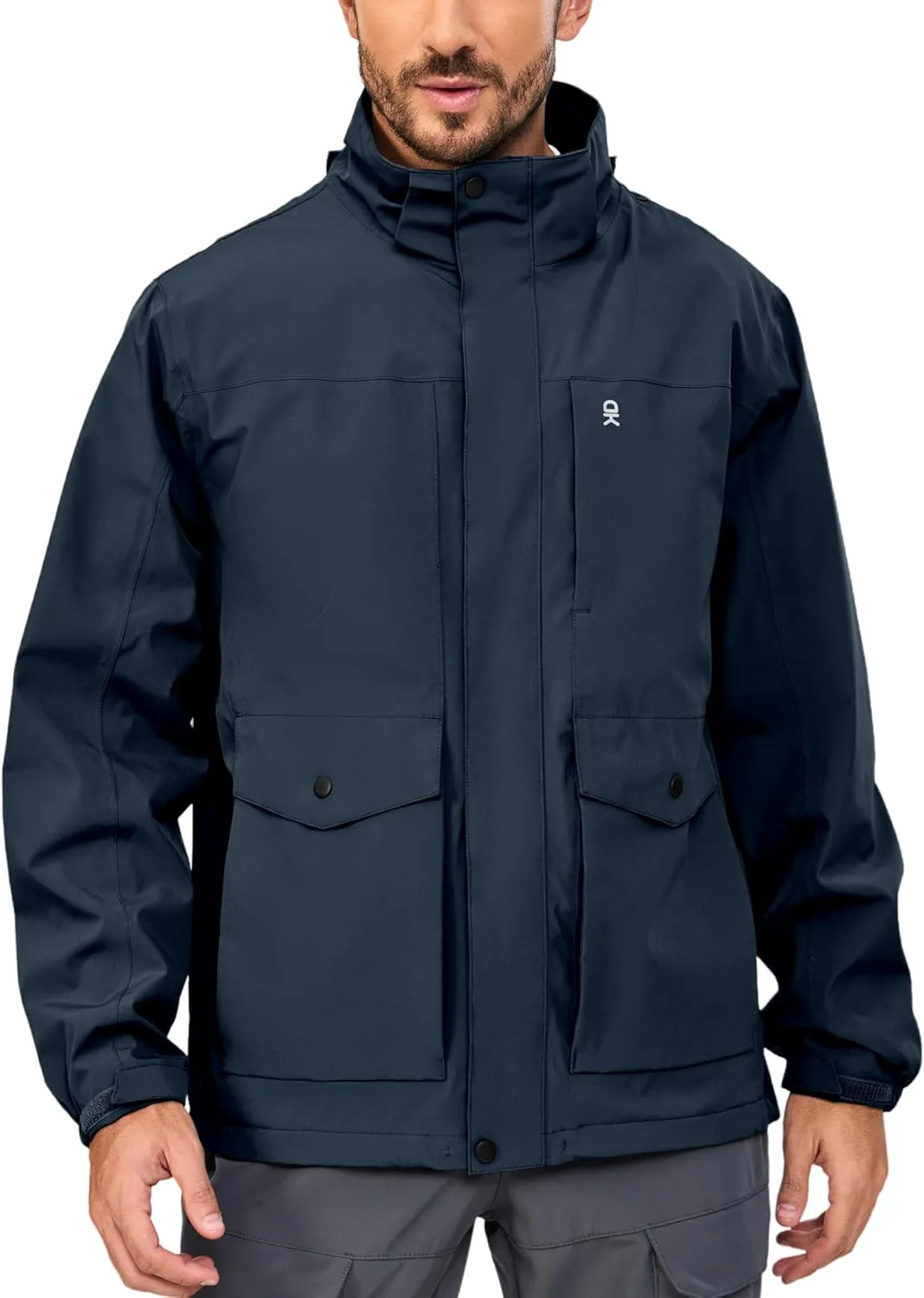 Little Donkey Andy Men's Lightweight Jacket Fleece Lined Detachable Hooded Waterproof Jackets Winter Hiking Windbreaker