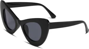LJCZKA Retro Cat Eye Sunglasses Women Trendy Vintage Butterfly Cateye Sun Glasses Party Beach Holiday Cute Sunglasses