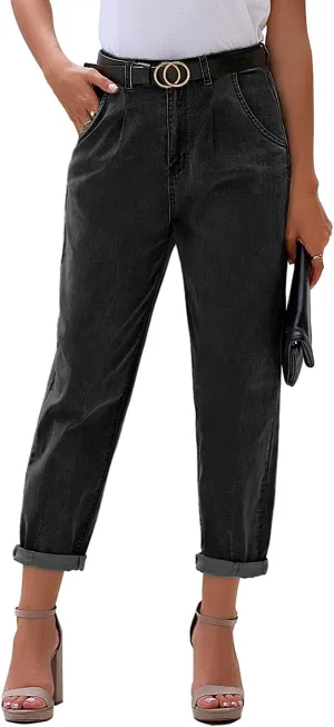 luvamia Mom Jeans for Women Trendy High Waisted Stretchy Loose Jeans for Women Denim Pants