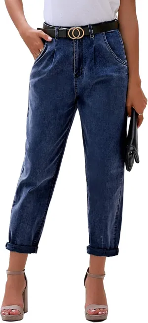 luvamia Mom Jeans for Women Trendy High Waisted Stretchy Loose Jeans for Women Denim Pants