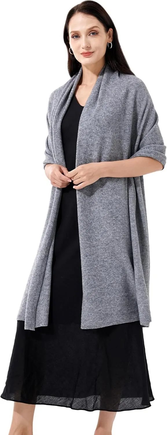 Luxury 100% Cashmere Wrap Soft Scarf Stole Knitted Shawl for Women Wayfarer Travel Extra Large 87"x28"