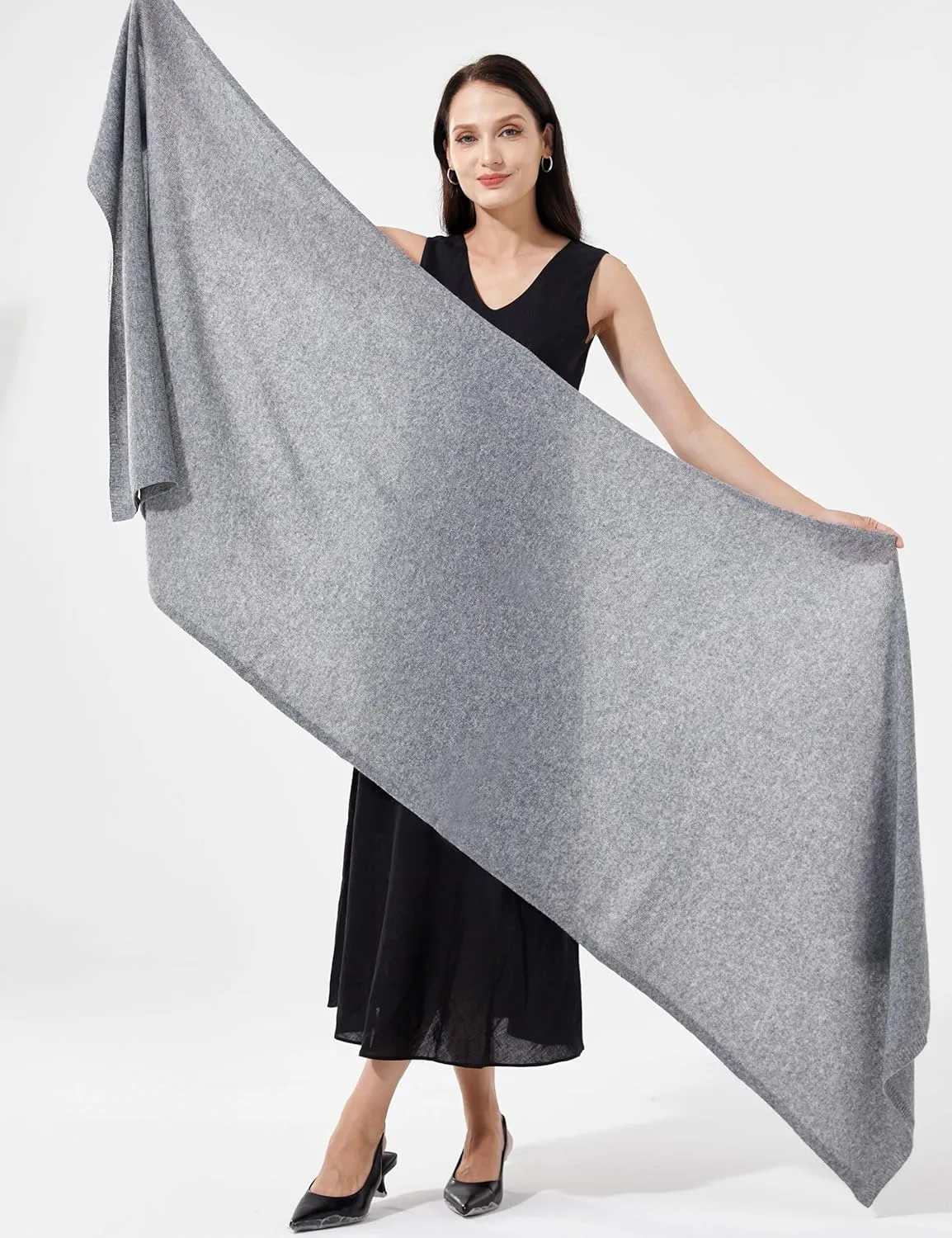 Luxury 100% Cashmere Wrap Soft Scarf Stole Knitted Shawl for Women Wayfarer Travel Extra Large 87"x28"