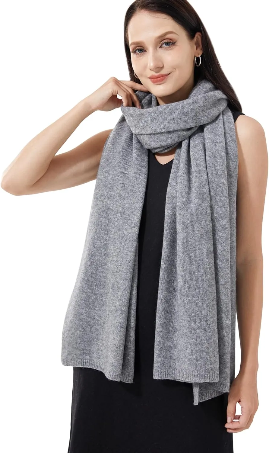 Luxury 100% Cashmere Wrap Soft Scarf Stole Knitted Shawl for Women Wayfarer Travel Extra Large 87"x28"