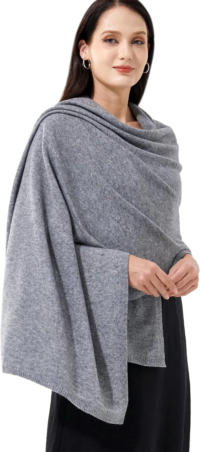 Luxury 100% Cashmere Wrap Soft Scarf Stole Knitted Shawl for Women Wayfarer Travel Extra Large 87"x28"