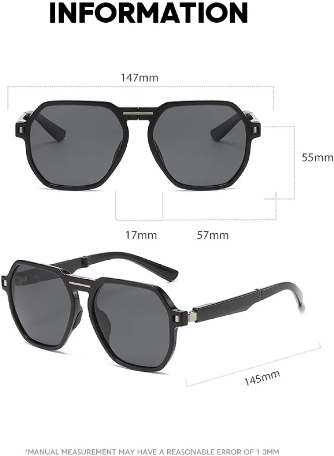 Luxury Fold Sunglasses Women for Men Male Trend Sun Glasses Fashion Vintage Punk Lady Shades