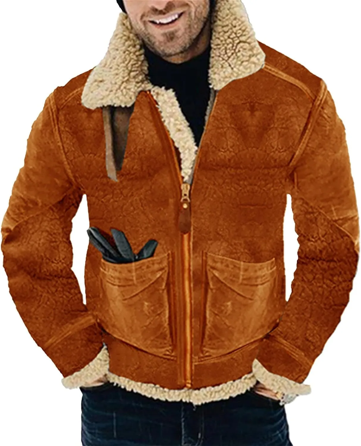 Mens 2023 Jackets Thickened Jackets Casual Stylish Outwear Zip Pockets Warm Coats Thickened Warmth Jackets