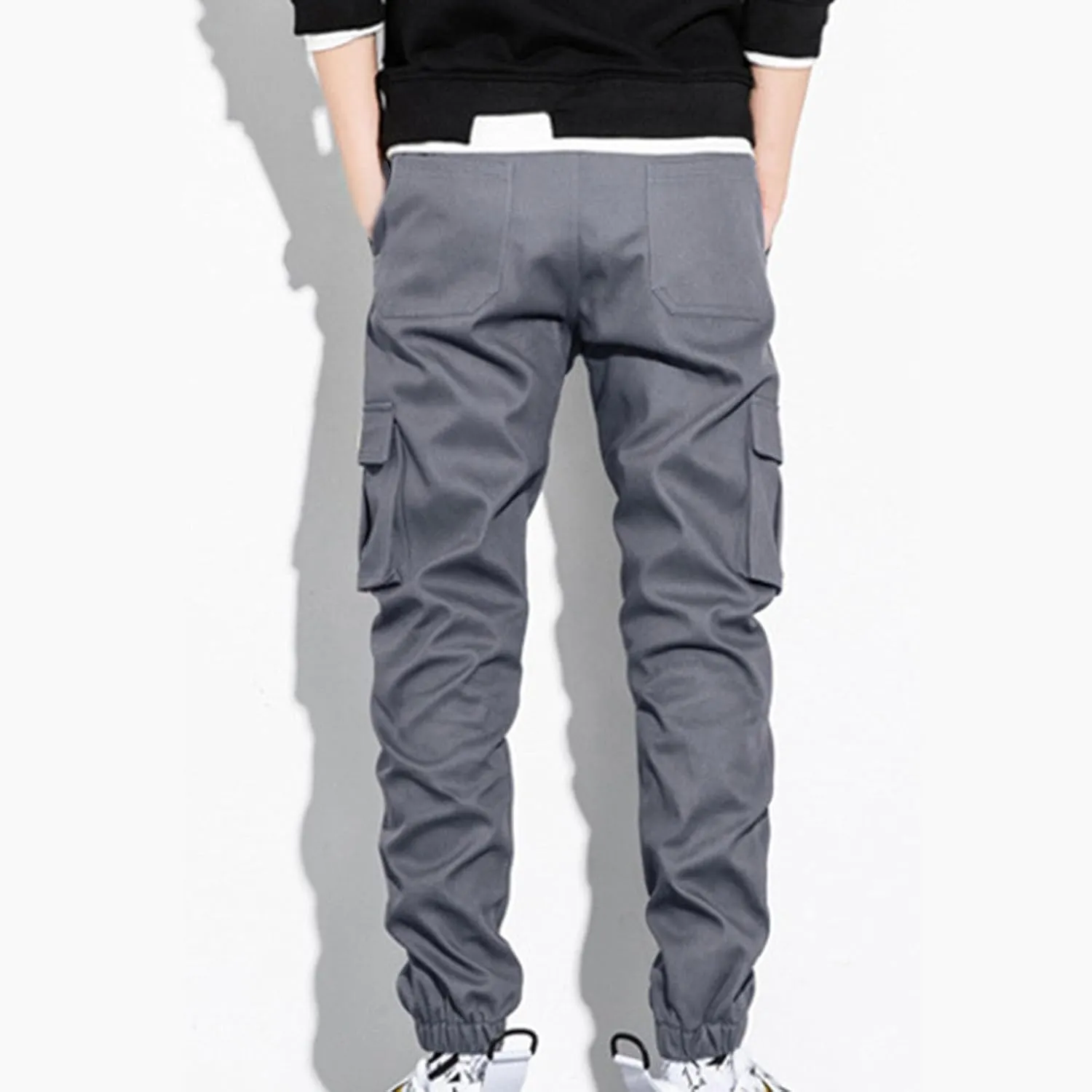 Men's Cargo Pants Lightweight Elastic Waist Pants Baggy Jogger Pants Outdoor Hiking Pants Athletic Pants with Pockets