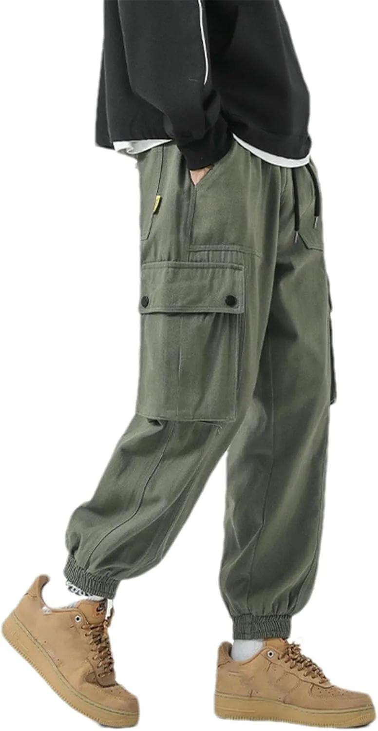 Men's Cargo Pants Spring and Autumn Summer Japanese Style Cotton Loose Boys Casual Trousers