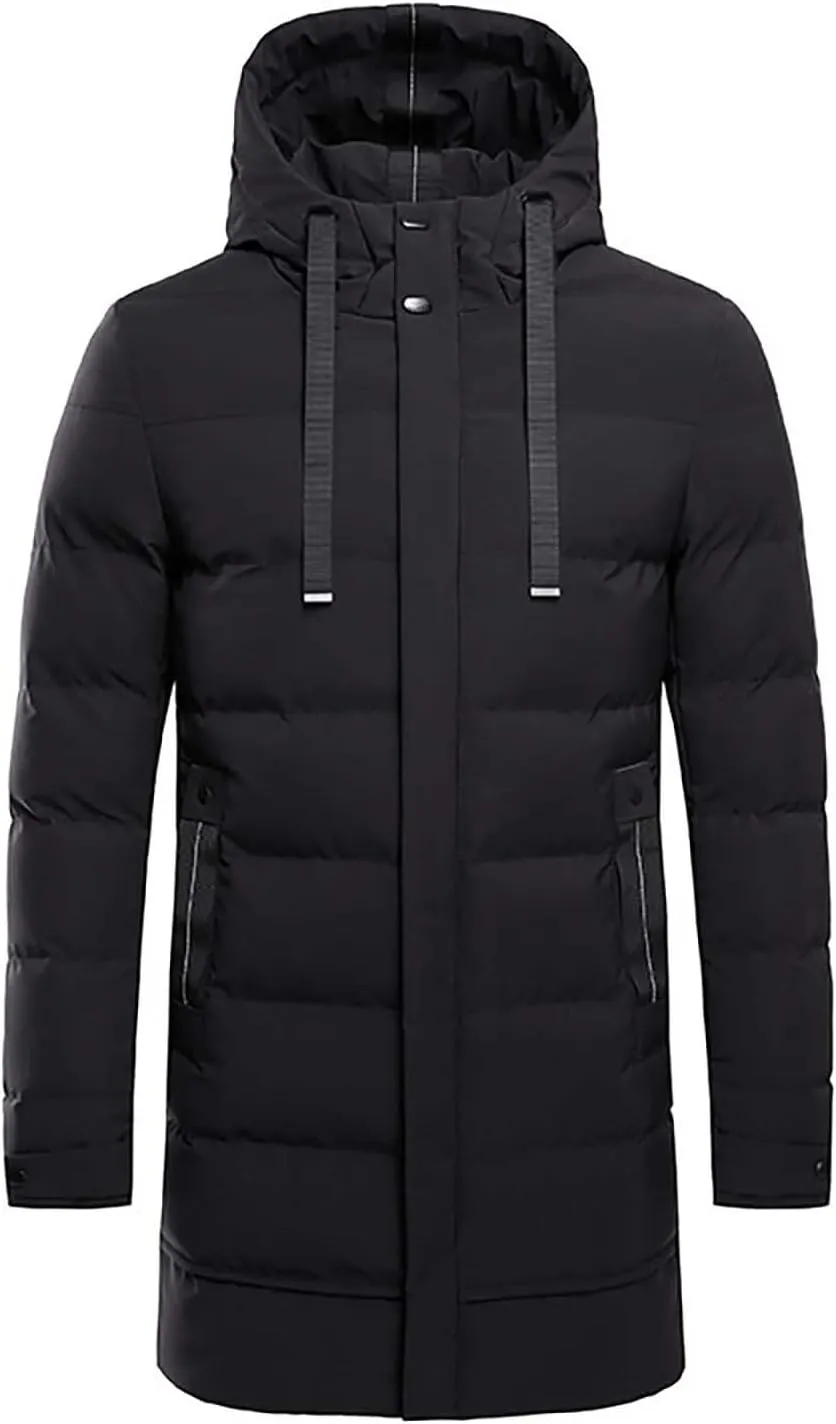 Men's Hooded Winter Coat Unisex Winter ThiWarm Down Jacket with Windproof Hooded Collar Winter Jacket Coat Mens