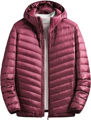 Men's Hooded Winter Coat Unisex Winter ThiWarm Down Jacket with Windproof Hooded Collar Winter Jacket Coat Mens