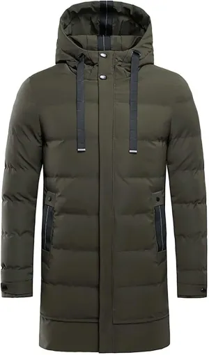 Men's Hooded Winter Coat Unisex Winter ThiWarm Down Jacket with Windproof Hooded Collar Winter Jacket Coat Mens