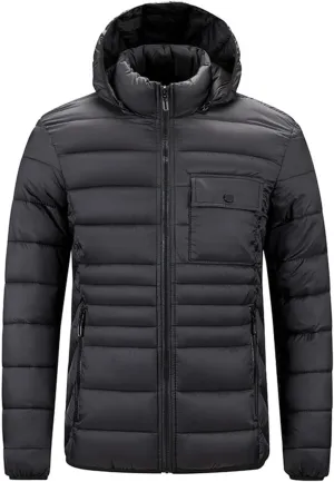 Men's Hooded Winter Coat Unisex Winter ThiWarm Down Jacket with Windproof Hooded Collar Winter Jacket Coat Mens