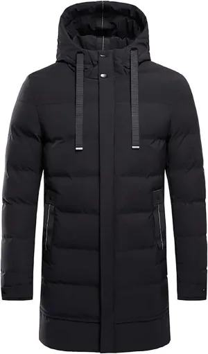Men's Hooded Winter Coat Unisex Winter ThiWarm Down Jacket with Windproof Hooded Collar Winter Jacket Coat Mens