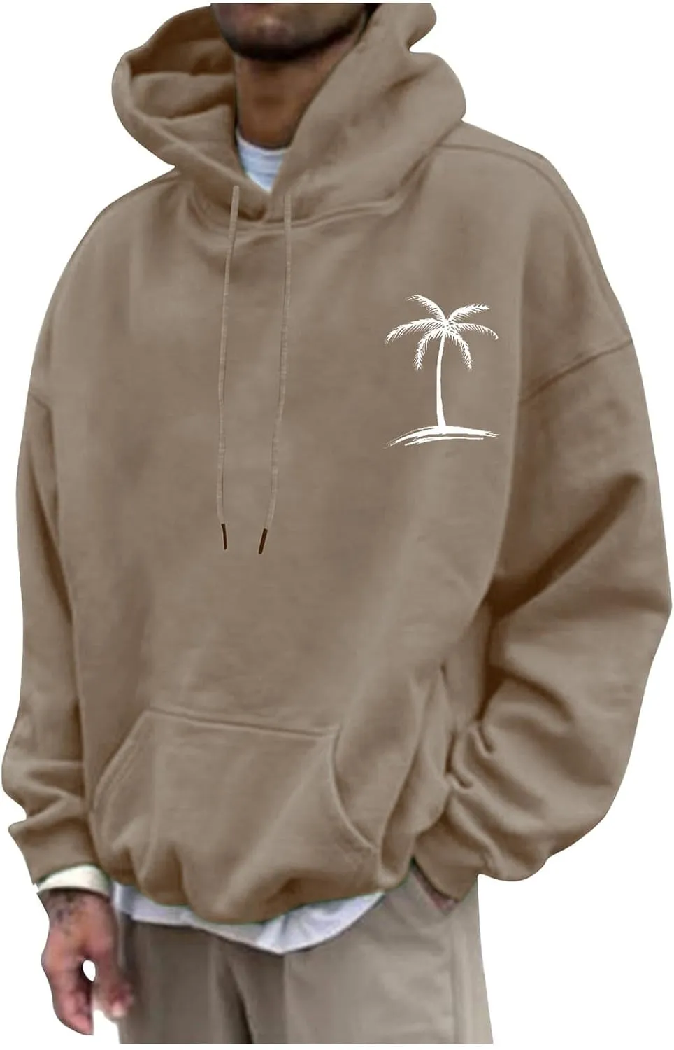 Mens Hoodie Fashion Graphic Printed Long Sleeve Hooded Pullover Sweatshirts 2024 Lightweight Oversized Casual Tops