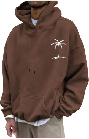 Mens Hoodie Fashion Graphic Printed Long Sleeve Hooded Pullover Sweatshirts 2024 Lightweight Oversized Casual Tops