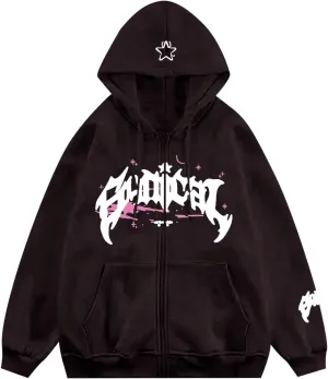 Mens Hoodies Zip Up Fleece Lined Pullover Relaxed Comfortable Tops Graphic Printed Long Sleeved Sweatshirt