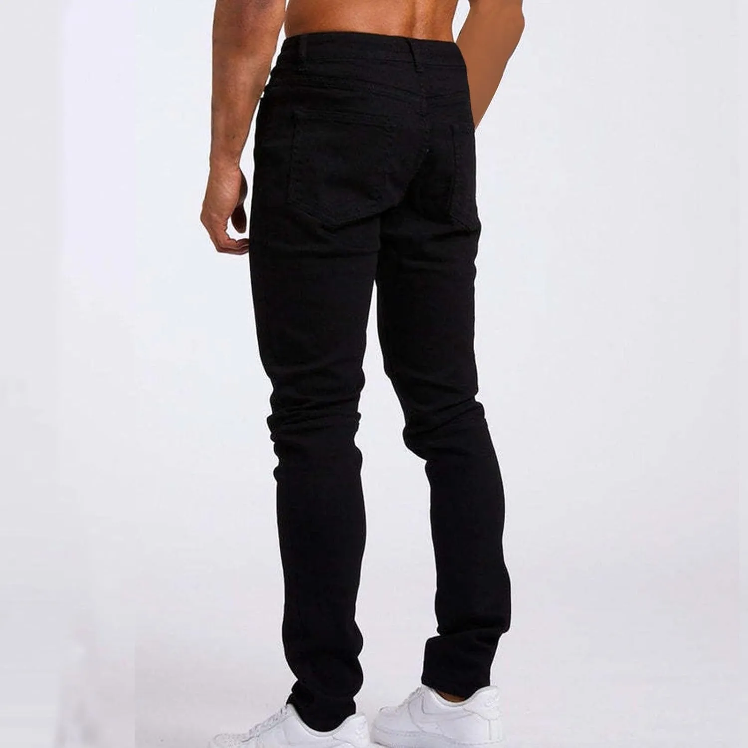 Mens Jeans Vintage Skinny Slim Fit Tapered Leg Denim Pants Casual Fashion Heavyweight Outdoor Hiking Classic Trousers